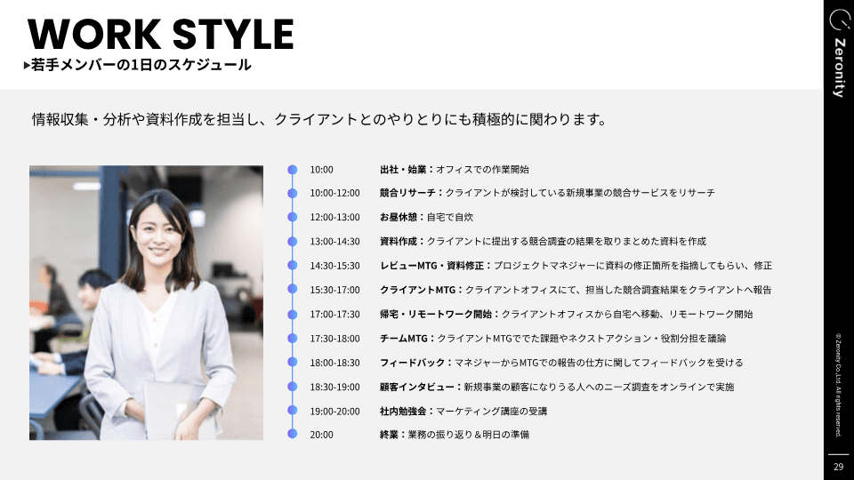 若手メンバーの1日のスケジュール